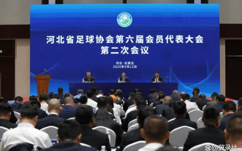 河北省足球协会第六届会员代表大会第二次会议召开