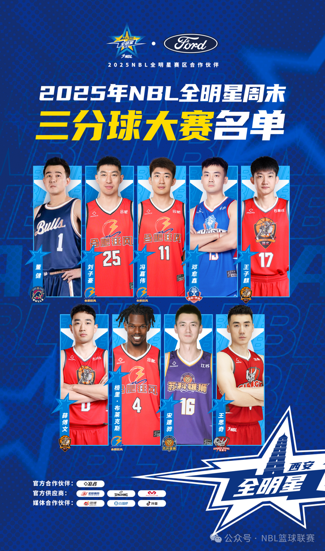 NBL全明星三分球大赛扣篮大赛名单公布 石家庄翔蓝三名球员将参赛