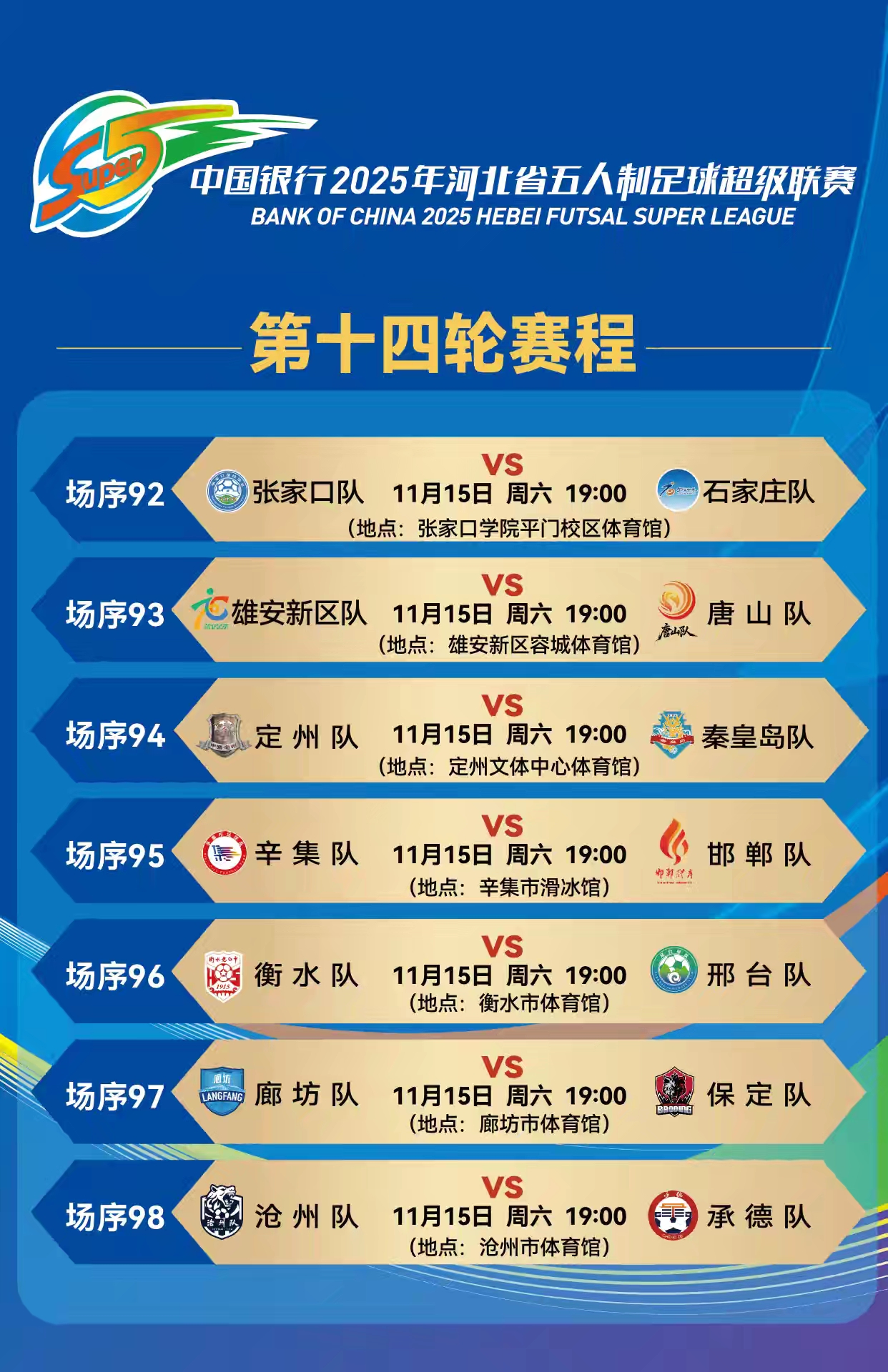 河北五超第十四轮上演巅峰对决 石家庄客场挑战张家口争次席